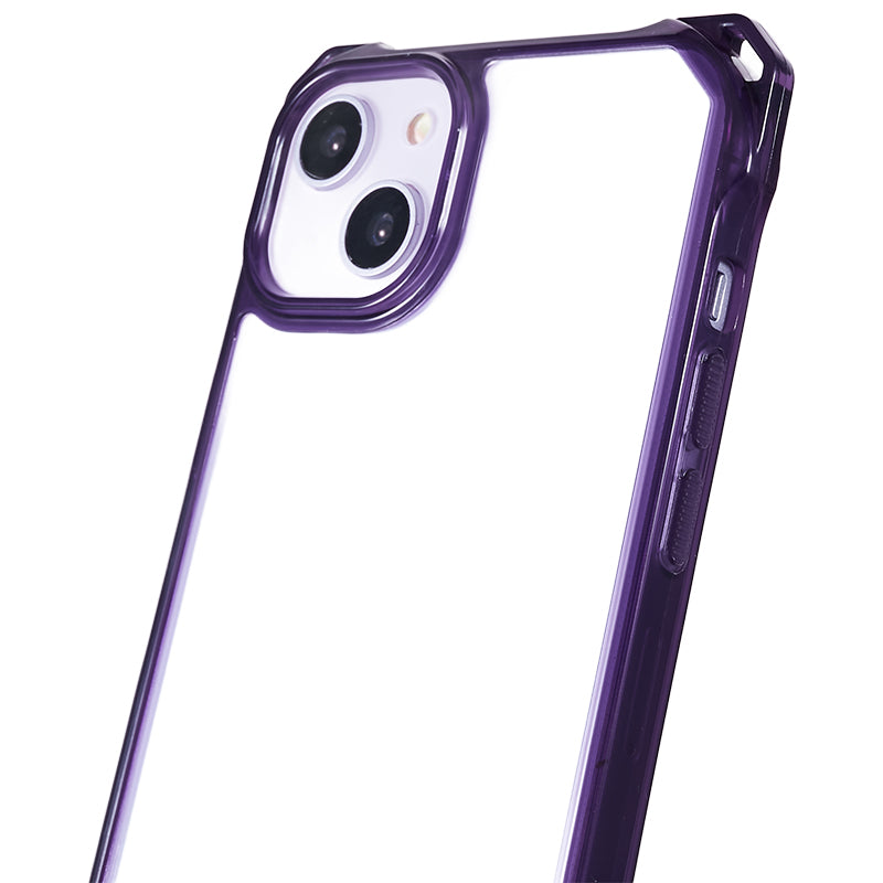 For iPhone 14 / 13 Clear Phone Case Acrylic+TPU Four Corner Anti Drop Cover with Lanyard