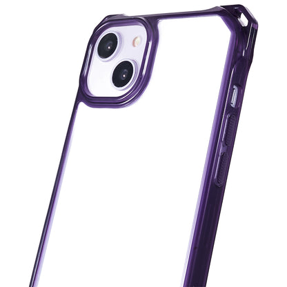 For iPhone 14 / 13 Clear Phone Case Acrylic+TPU Four Corner Anti Drop Cover with Lanyard