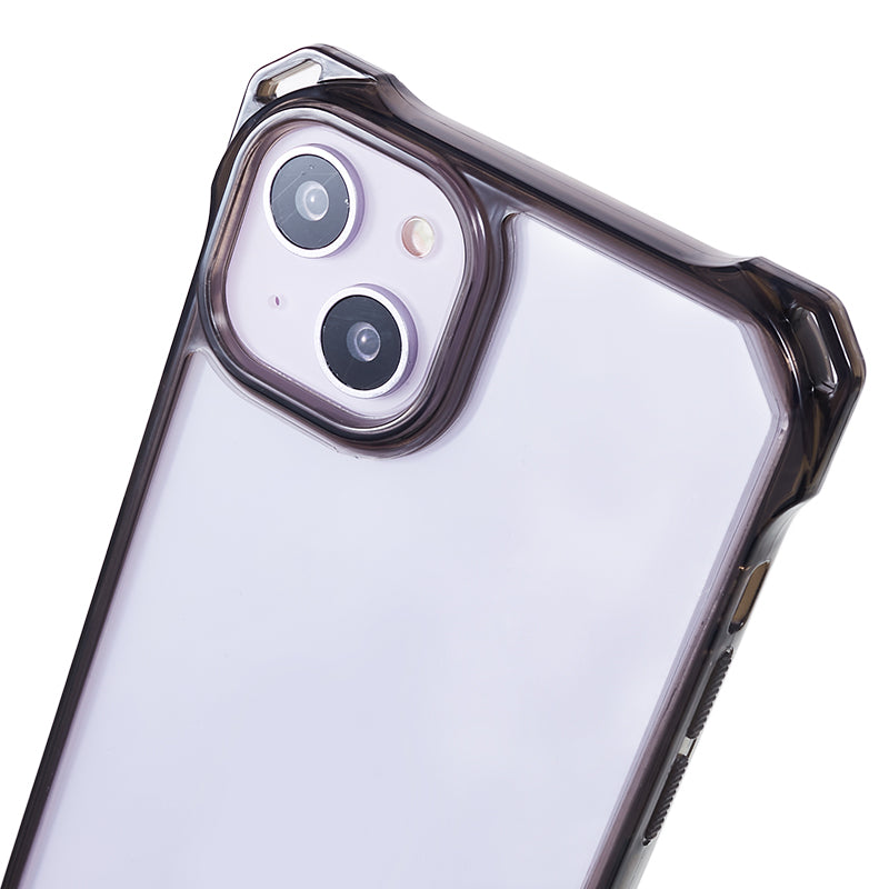 For iPhone 14 / 13 Clear Phone Case Acrylic+TPU Four Corner Anti Drop Cover with Lanyard