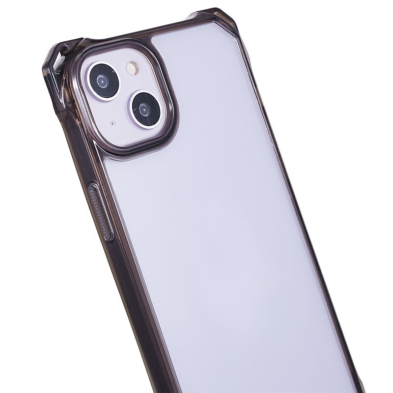 For iPhone 14 / 13 Clear Phone Case Acrylic+TPU Four Corner Anti Drop Cover with Lanyard