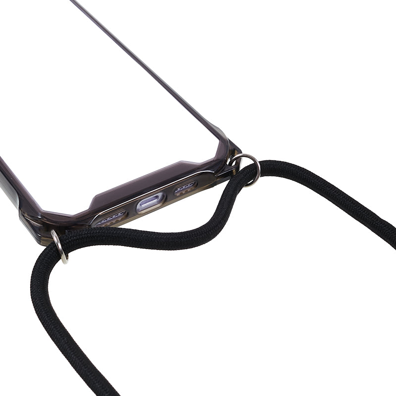 For iPhone 14 / 13 Clear Phone Case Acrylic+TPU Four Corner Anti Drop Cover with Lanyard