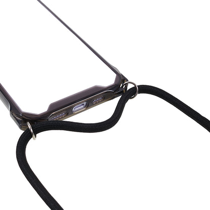 For iPhone 14 / 13 Clear Phone Case Acrylic+TPU Four Corner Anti Drop Cover with Lanyard