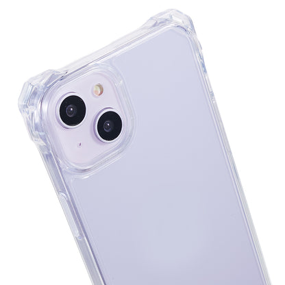 For iPhone 14 / 13 Clear Phone Case Acrylic+TPU Four Corner Anti Drop Cover with Lanyard