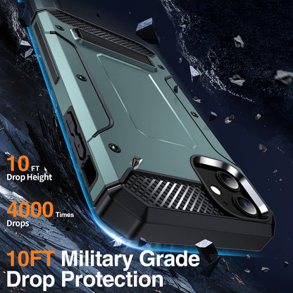 For iPhone 11 Flexible TPU + Hard PC Cover Kickstand Rugged Protective Phone Case