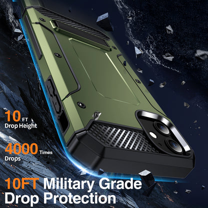 For iPhone 11 Flexible TPU + Hard PC Cover Kickstand Rugged Protective Phone Case