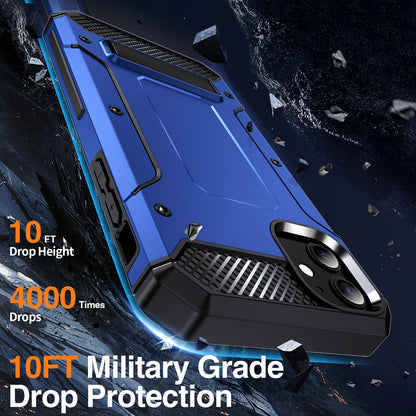 For iPhone 11 Flexible TPU + Hard PC Cover Kickstand Rugged Protective Phone Case