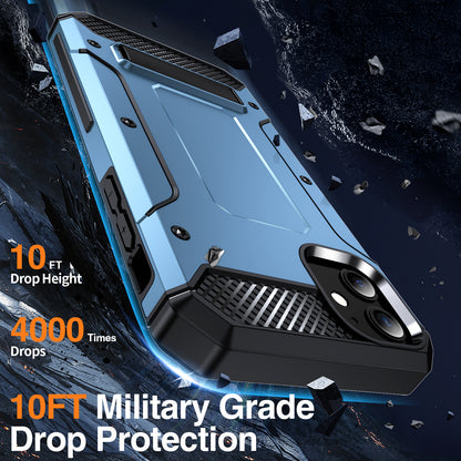 For iPhone 11 Flexible TPU + Hard PC Cover Kickstand Rugged Protective Phone Case