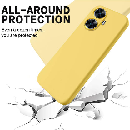 For Realme narzo N55 4G Liquid Silicone Phone Case Anti-drop Soft Lining Phone Cover with Strap