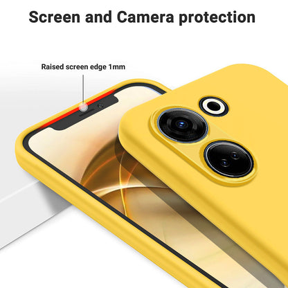 For Tecno Camon 20 4G Liquid Silicone Phone Case Soft Lining Anti-scratch Phone Cover with Strap