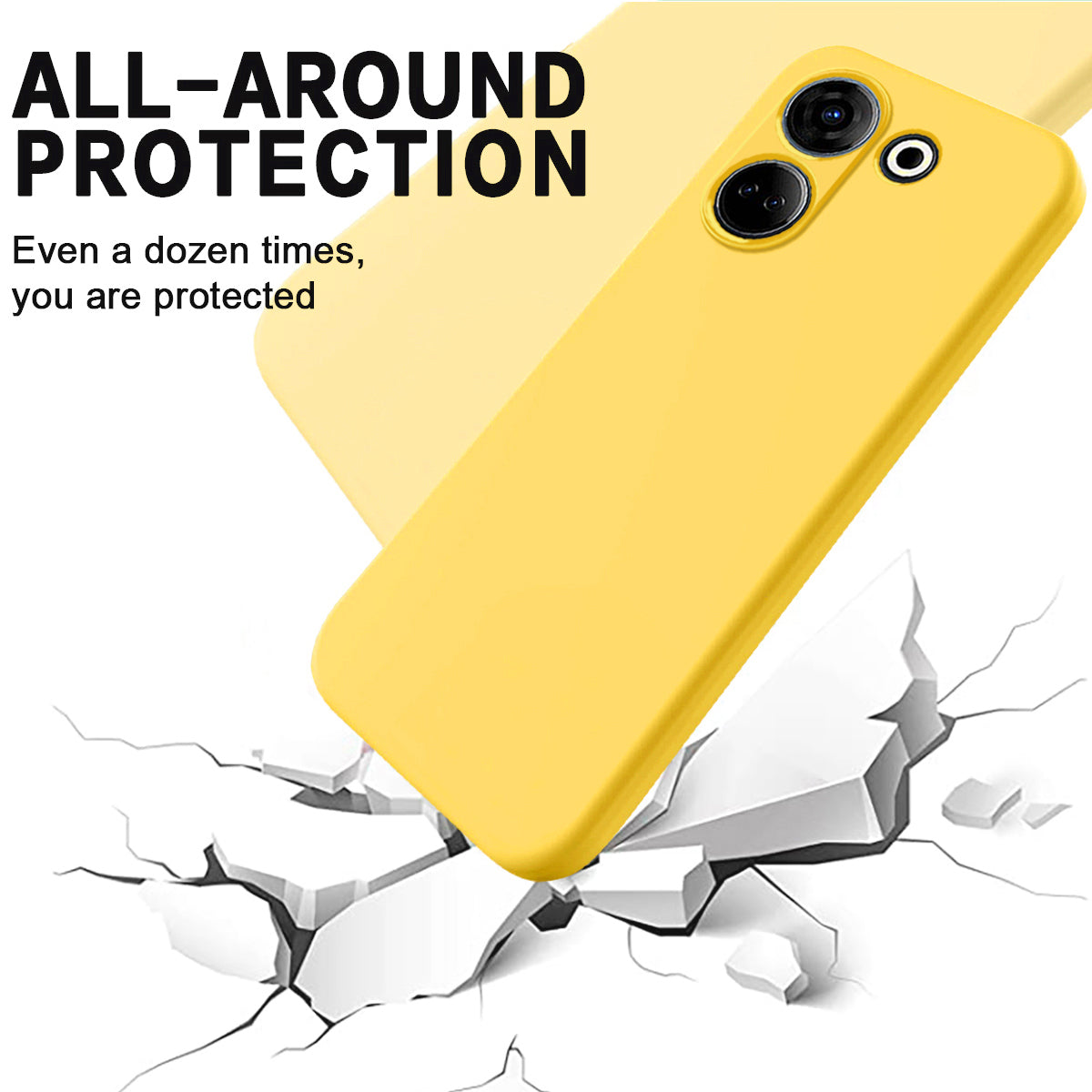 For Tecno Camon 20 4G Liquid Silicone Phone Case Soft Lining Anti-scratch Phone Cover with Strap