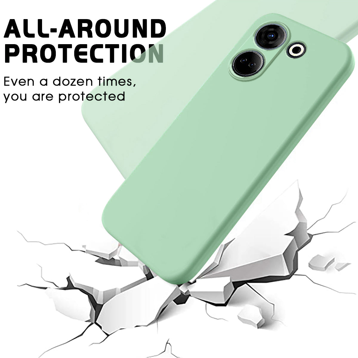 For Tecno Camon 20 4G Liquid Silicone Phone Case Soft Lining Anti-scratch Phone Cover with Strap