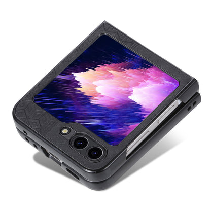 AZNS For Samsung Galaxy Z Flip5 5G Imprinted Pattern Phone Case PU Leather + Hard PC Thin Cover