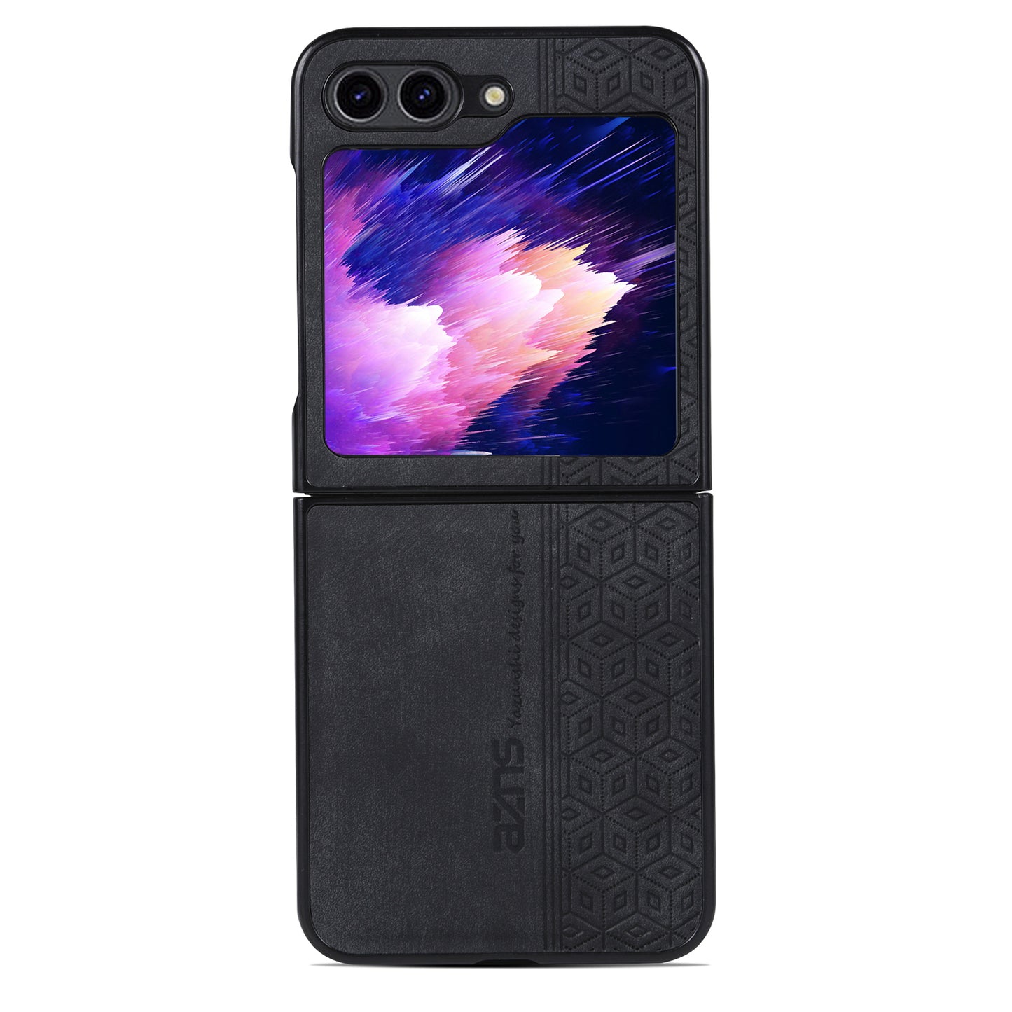 AZNS For Samsung Galaxy Z Flip5 5G Imprinted Pattern Phone Case PU Leather + Hard PC Thin Cover