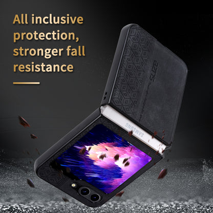 AZNS For Samsung Galaxy Z Flip5 5G Imprinted Pattern Phone Case PU Leather + Hard PC Thin Cover