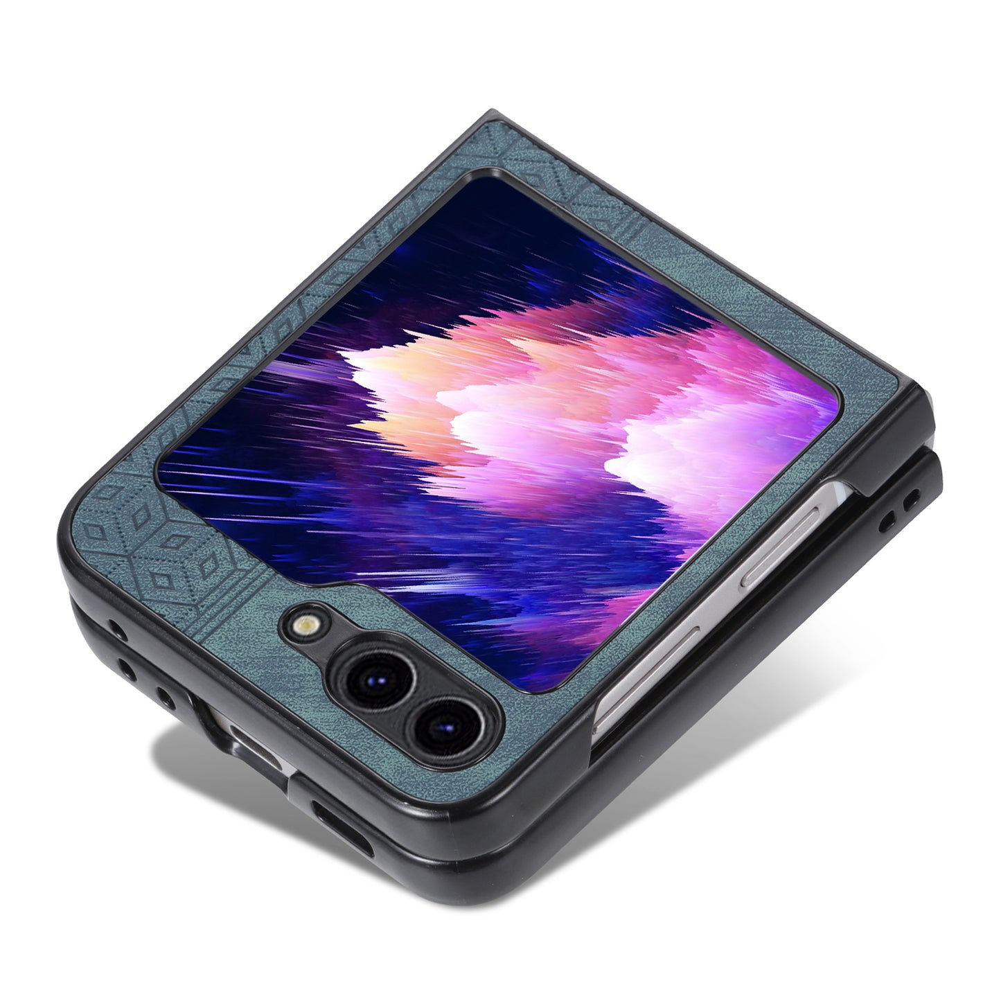 AZNS For Samsung Galaxy Z Flip5 5G Imprinted Pattern Phone Case PU Leather + Hard PC Thin Cover