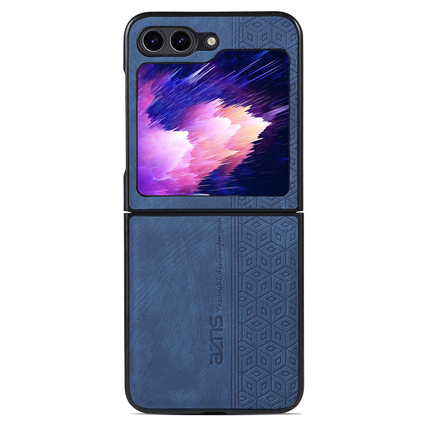 AZNS For Samsung Galaxy Z Flip5 5G Imprinted Pattern Phone Case PU Leather + Hard PC Thin Cover