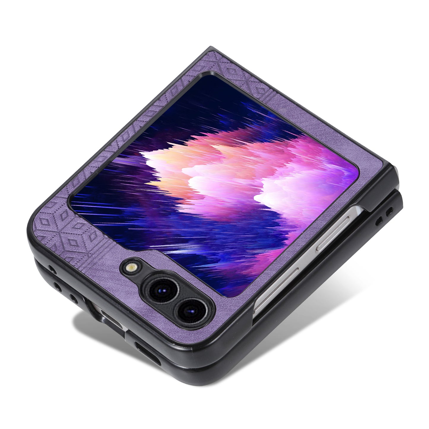 AZNS For Samsung Galaxy Z Flip5 5G Imprinted Pattern Phone Case PU Leather + Hard PC Thin Cover