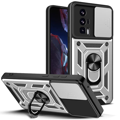 Phone Case for Xiaomi Poco F5 Pro 5G / Redmi K60 5G / K60 Pro 5G Camera Lens Slide Design PC+TPU Kickstand Cover