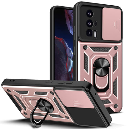 Phone Case for Xiaomi Poco F5 Pro 5G / Redmi K60 5G / K60 Pro 5G Camera Lens Slide Design PC+TPU Kickstand Cover