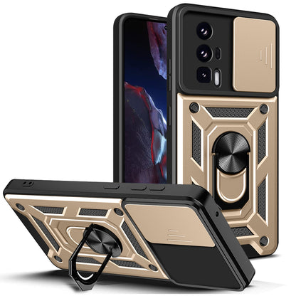 Phone Case for Xiaomi Poco F5 Pro 5G / Redmi K60 5G / K60 Pro 5G Camera Lens Slide Design PC+TPU Kickstand Cover
