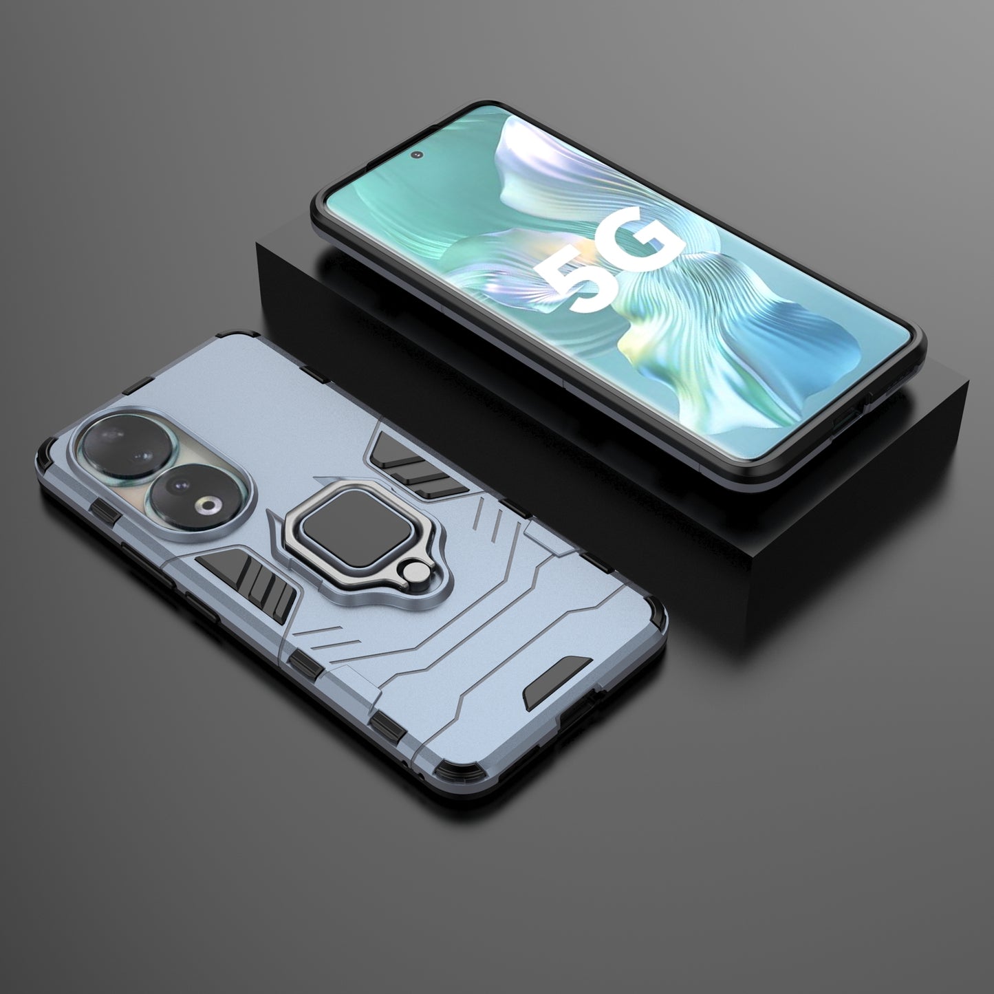 For Honor 90 Kickstand Cell Phone Case Soft TPU + Hard PC Anti-drop Mobile Phone Cover