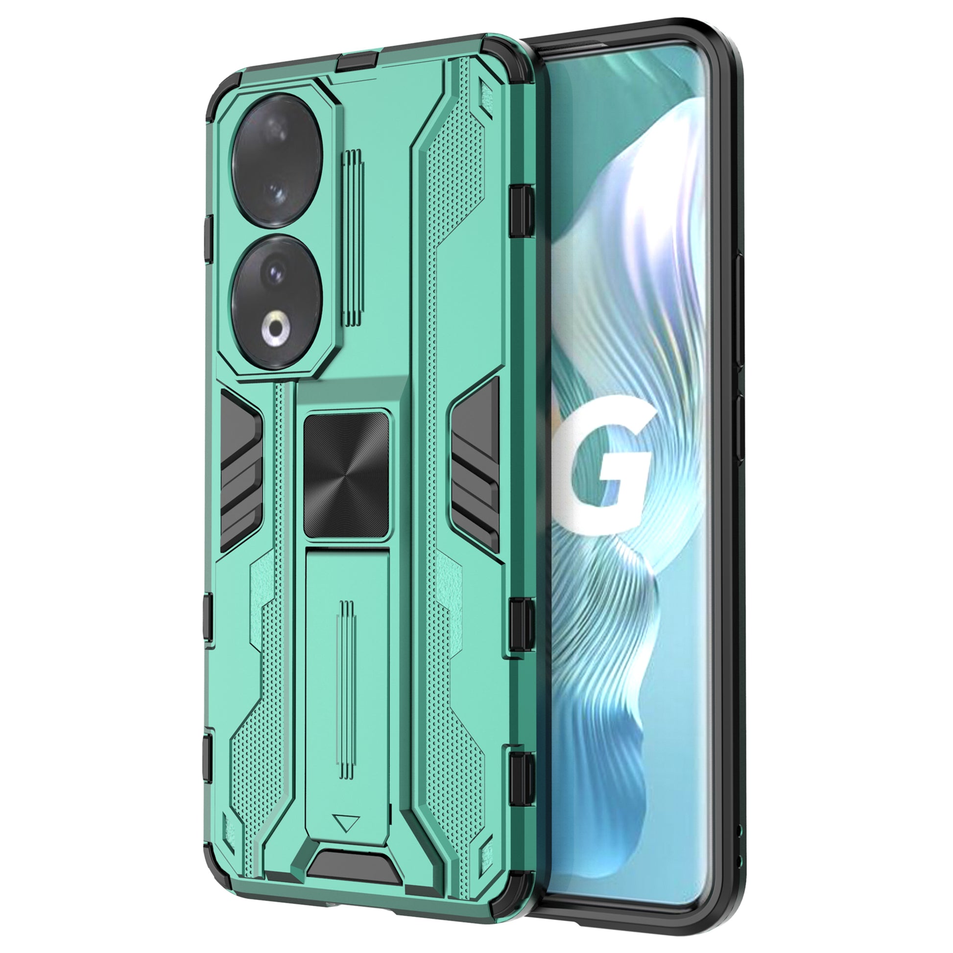 For Honor 90 Anti-drop Phone Cover with Kickstand Hard PC + Soft TPU Protective Case
