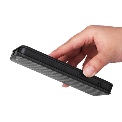 For Nokia C02 Card Holder PU Leather+TPU Phone Case Carbon Fiber Texture Stand Cover