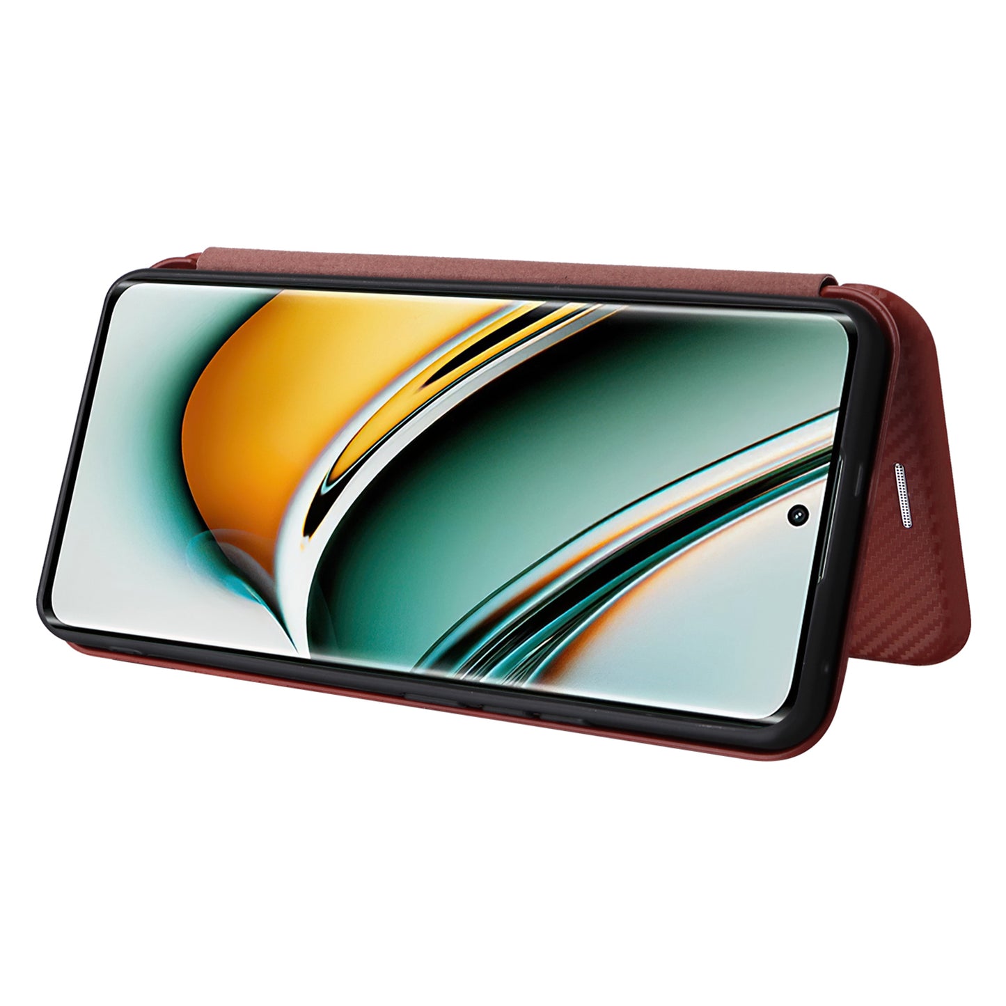 Leather Phone Case for Realme 11 Pro 5G / 11 Pro+ 5G Card Holder Carbon Fiber Texture Stand Cover