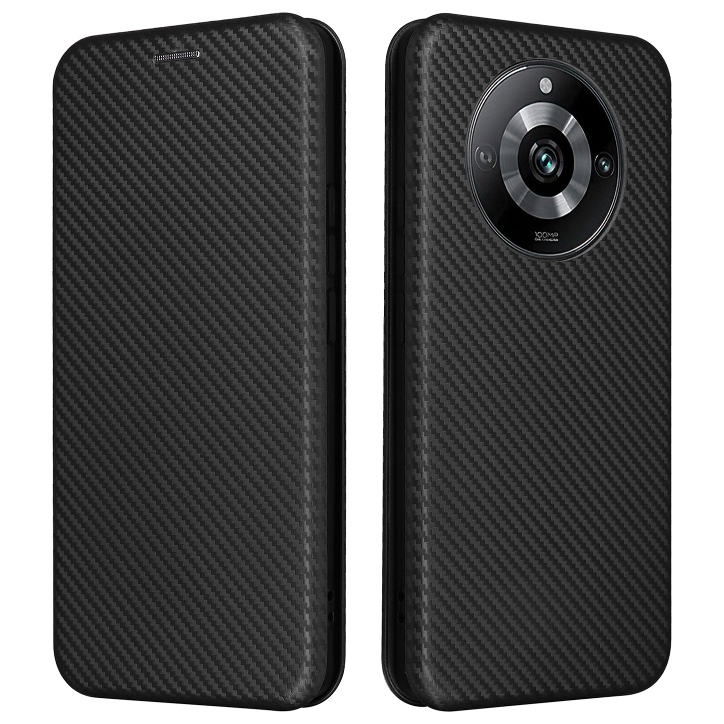 Leather Phone Case for Realme 11 Pro 5G / 11 Pro+ 5G Card Holder Carbon Fiber Texture Stand Cover
