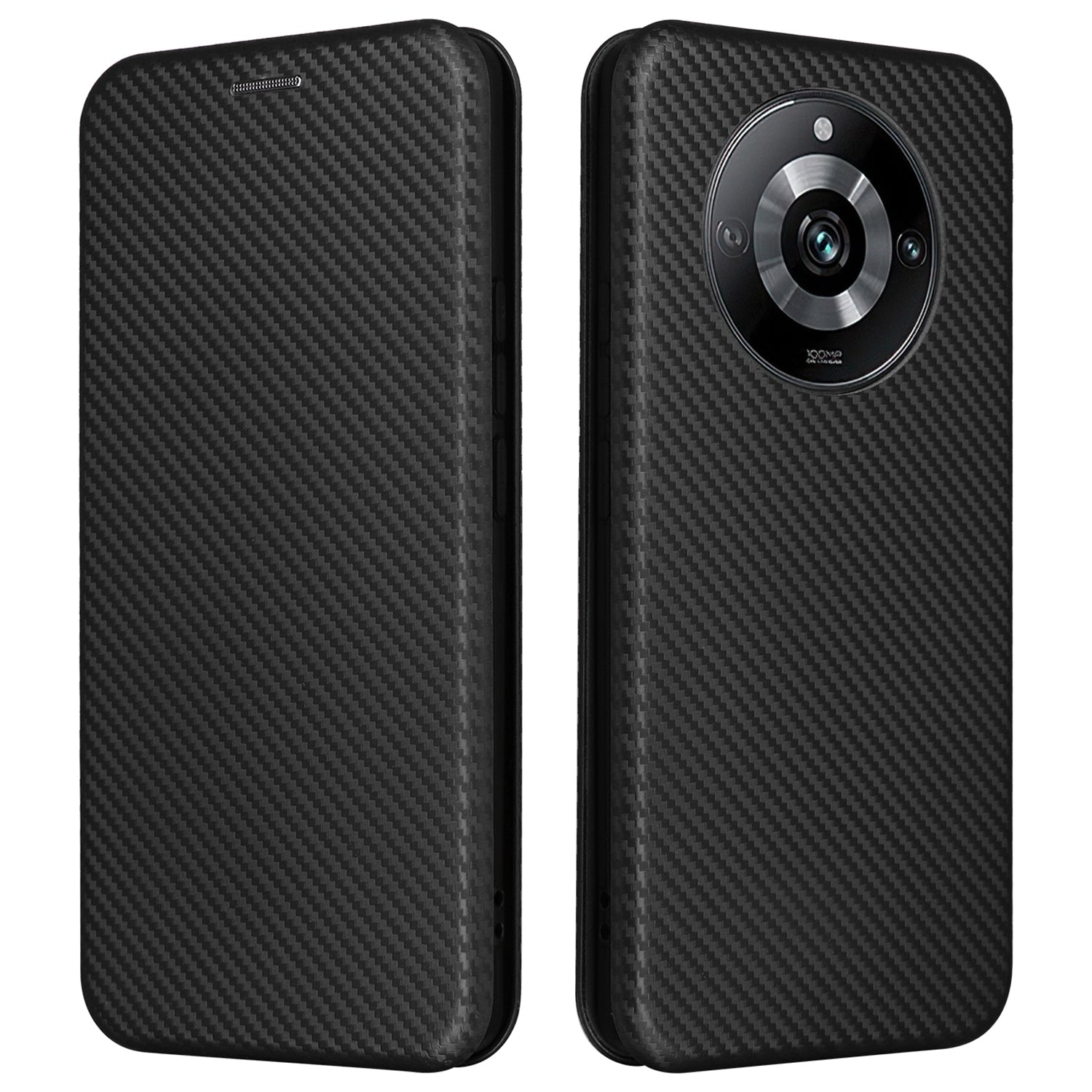 Leather Phone Case for Realme 11 Pro 5G / 11 Pro+ 5G Card Holder Carbon Fiber Texture Stand Cover
