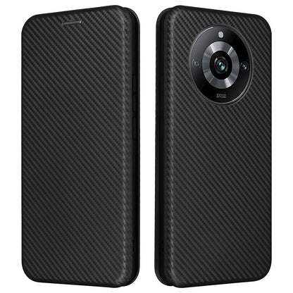 Leather Phone Case for Realme 11 Pro 5G / 11 Pro+ 5G Card Holder Carbon Fiber Texture Stand Cover