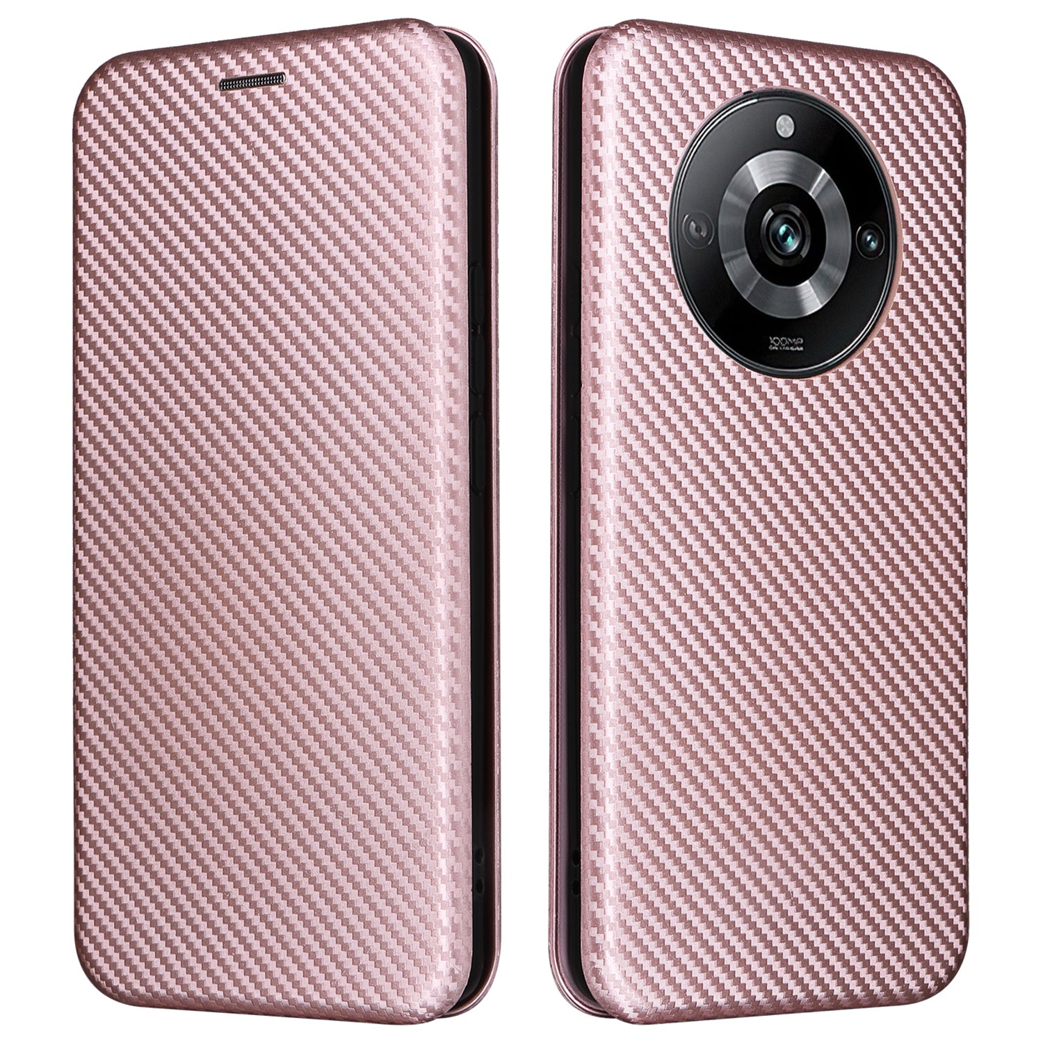 Leather Phone Case for Realme 11 Pro 5G / 11 Pro+ 5G Card Holder Carbon Fiber Texture Stand Cover