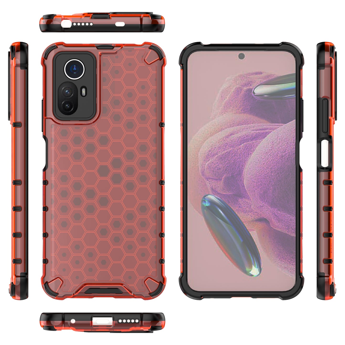 For Xiaomi Redmi Note 12S 4G Shockproof TPU+PC Honeycomb Texture Cover Phone Case