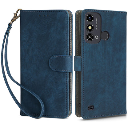 Smartphone Cover for ZTE Blade A53 / A53+ RFID Blocking Wallet PU Leather Stand Phone Case with Strap