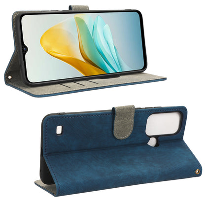 Smartphone Cover for ZTE Blade A53 / A53+ RFID Blocking Wallet PU Leather Stand Phone Case with Strap