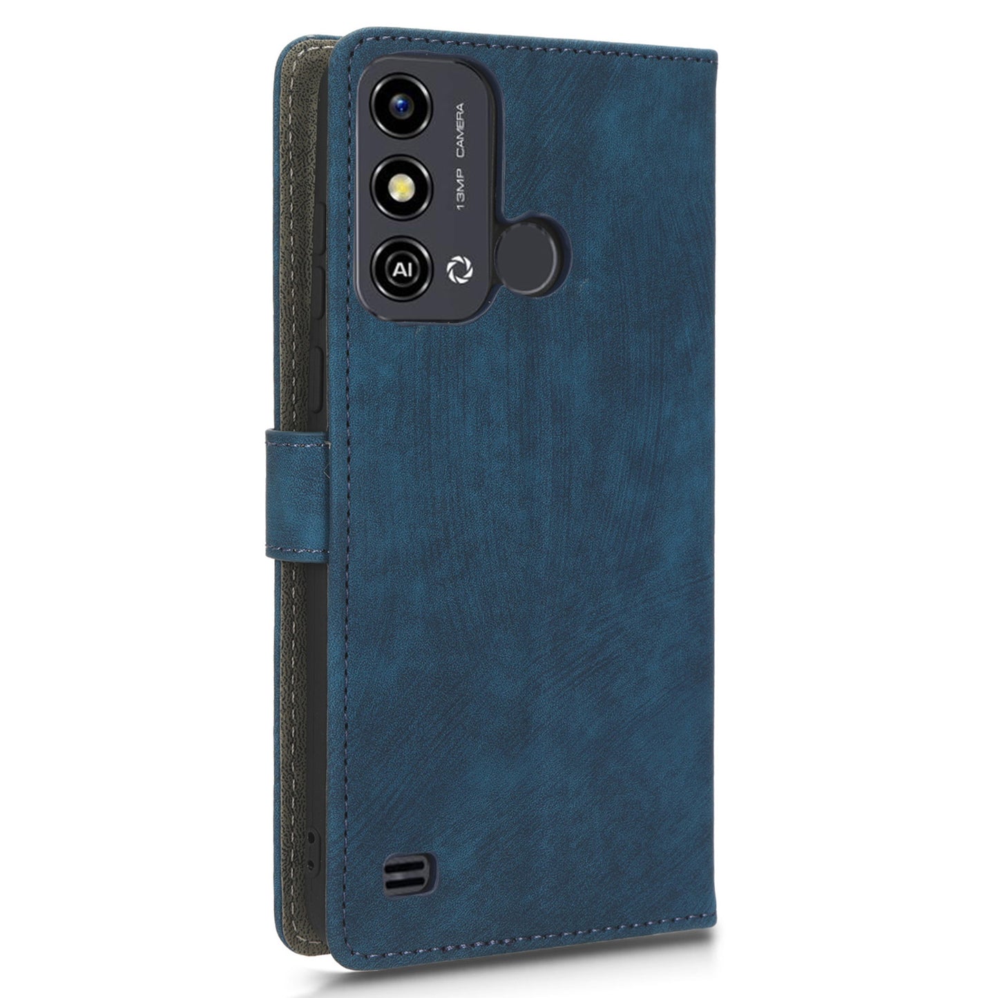Smartphone Cover for ZTE Blade A53 / A53+ RFID Blocking Wallet PU Leather Stand Phone Case with Strap
