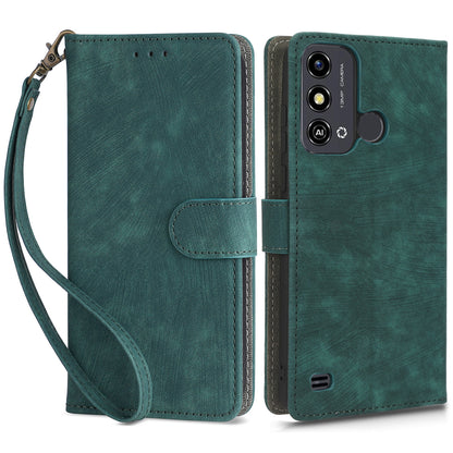 Smartphone Cover for ZTE Blade A53 / A53+ RFID Blocking Wallet PU Leather Stand Phone Case with Strap