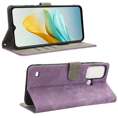 Smartphone Cover for ZTE Blade A53 / A53+ RFID Blocking Wallet PU Leather Stand Phone Case with Strap