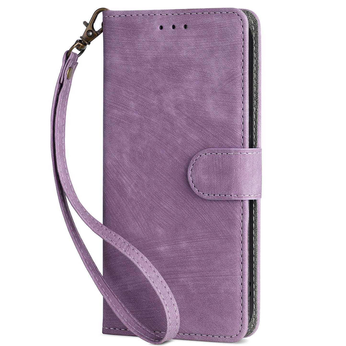 Smartphone Cover for ZTE Blade A53 / A53+ RFID Blocking Wallet PU Leather Stand Phone Case with Strap