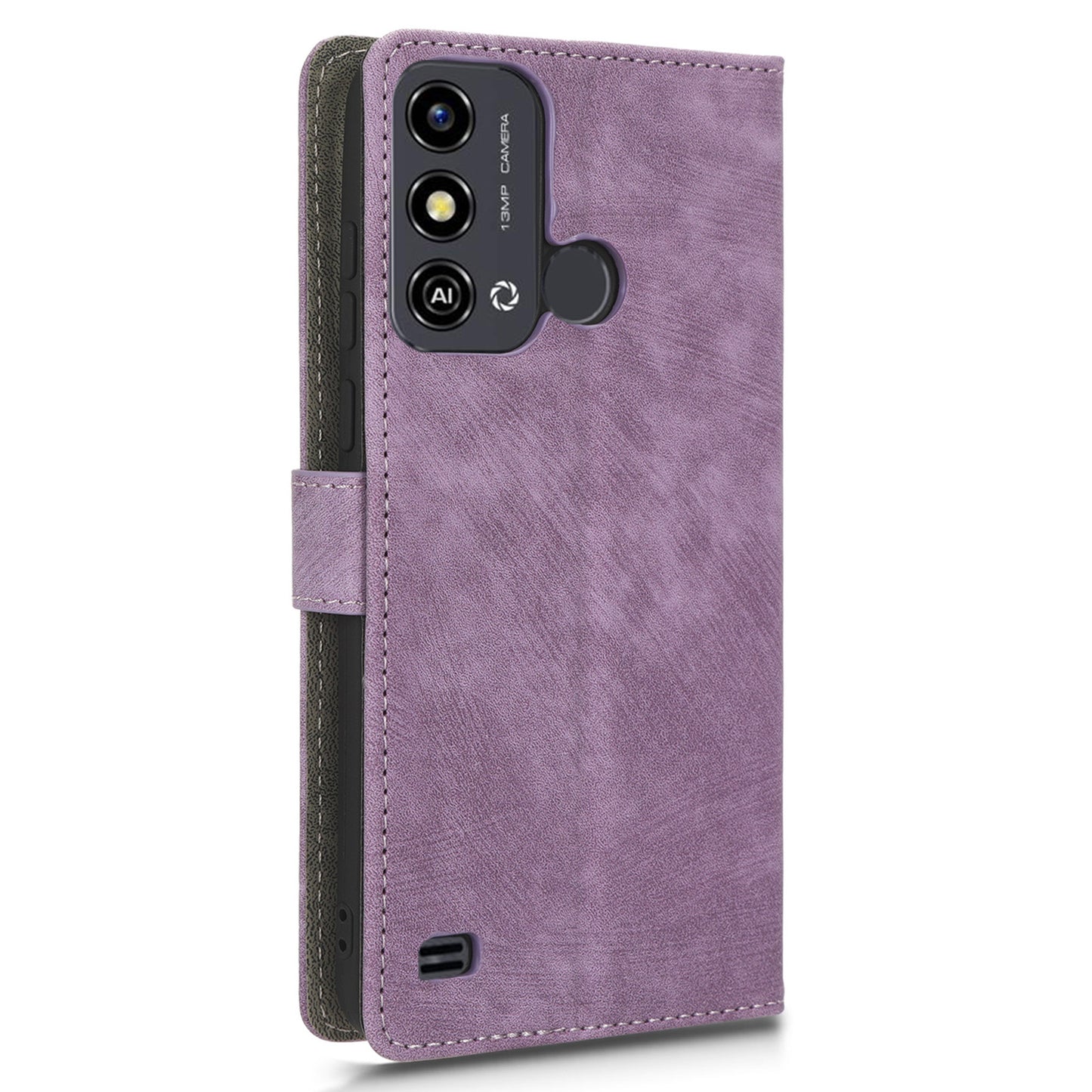 Smartphone Cover for ZTE Blade A53 / A53+ RFID Blocking Wallet PU Leather Stand Phone Case with Strap