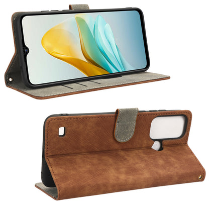 Smartphone Cover for ZTE Blade A53 / A53+ RFID Blocking Wallet PU Leather Stand Phone Case with Strap