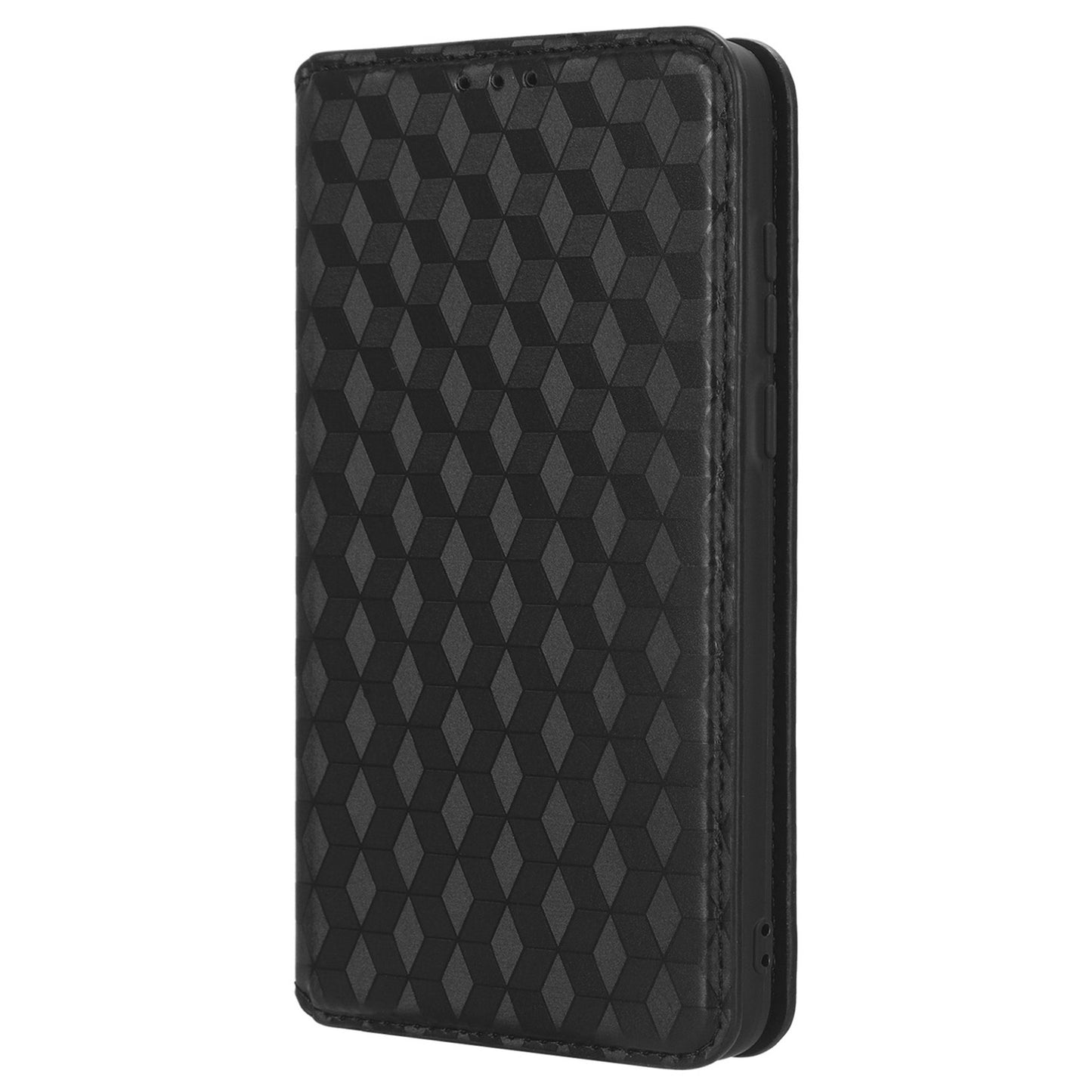 For ZTE Blade A53 / A53+ Rhombus Imprinted Shell PU Leather Stand Case Drop Resistant Phone Cover