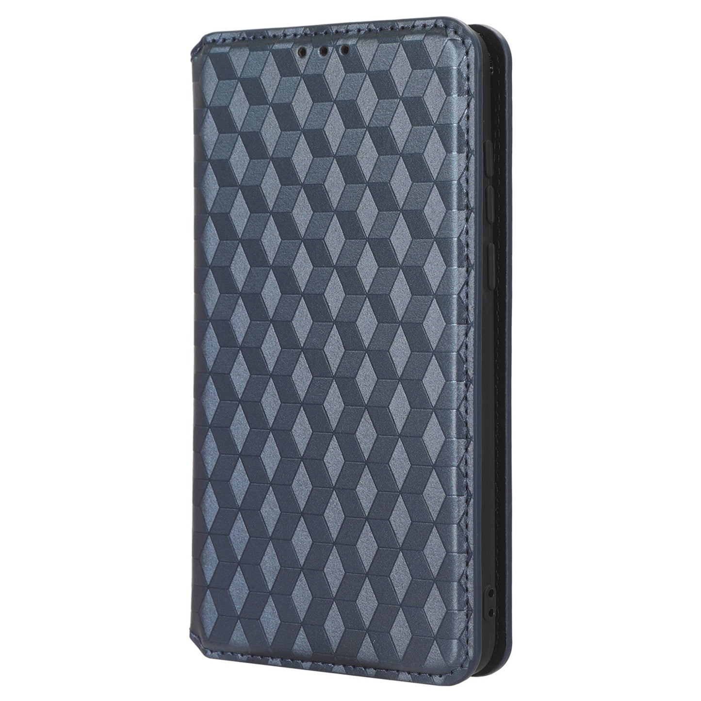 For ZTE Blade A53 / A53+ Rhombus Imprinted Shell PU Leather Stand Case Drop Resistant Phone Cover