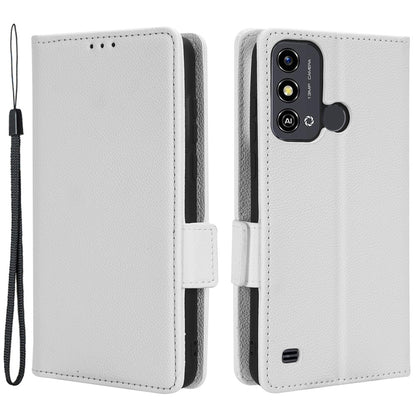 For ZTE Blade A53 / A53+ Litchi Texture Magnetic Closure Phone Case Wallet Stand PU Leather Cover