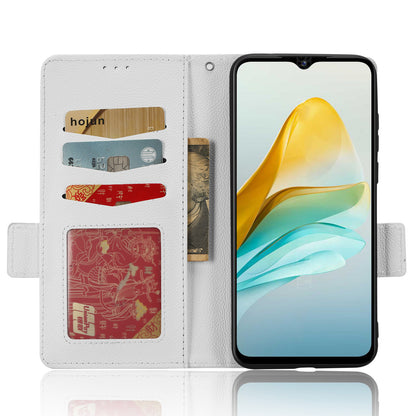 For ZTE Blade A53 / A53+ Litchi Texture Magnetic Closure Phone Case Wallet Stand PU Leather Cover