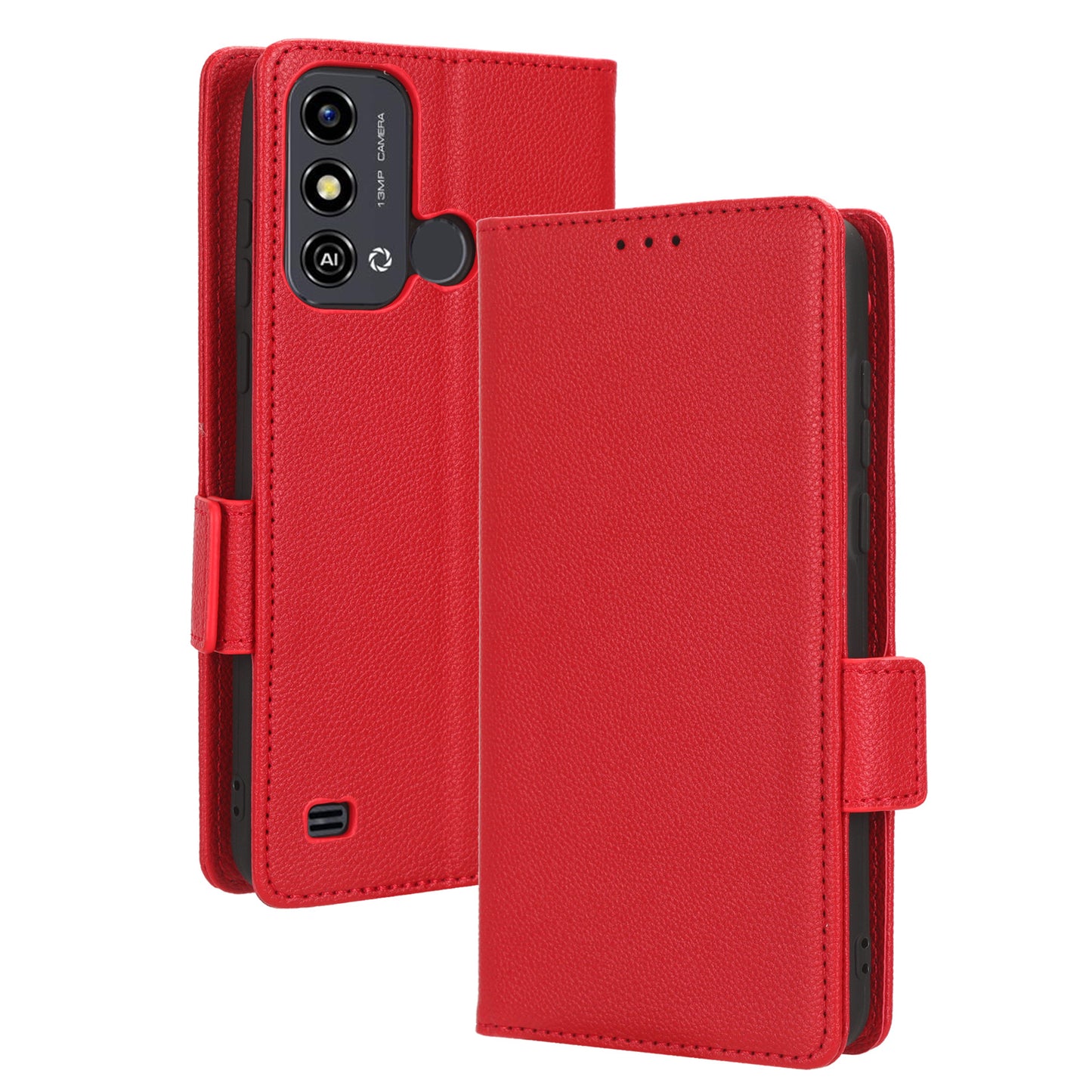 For ZTE Blade A53 / A53+ Litchi Texture Magnetic Closure Phone Case Wallet Stand PU Leather Cover