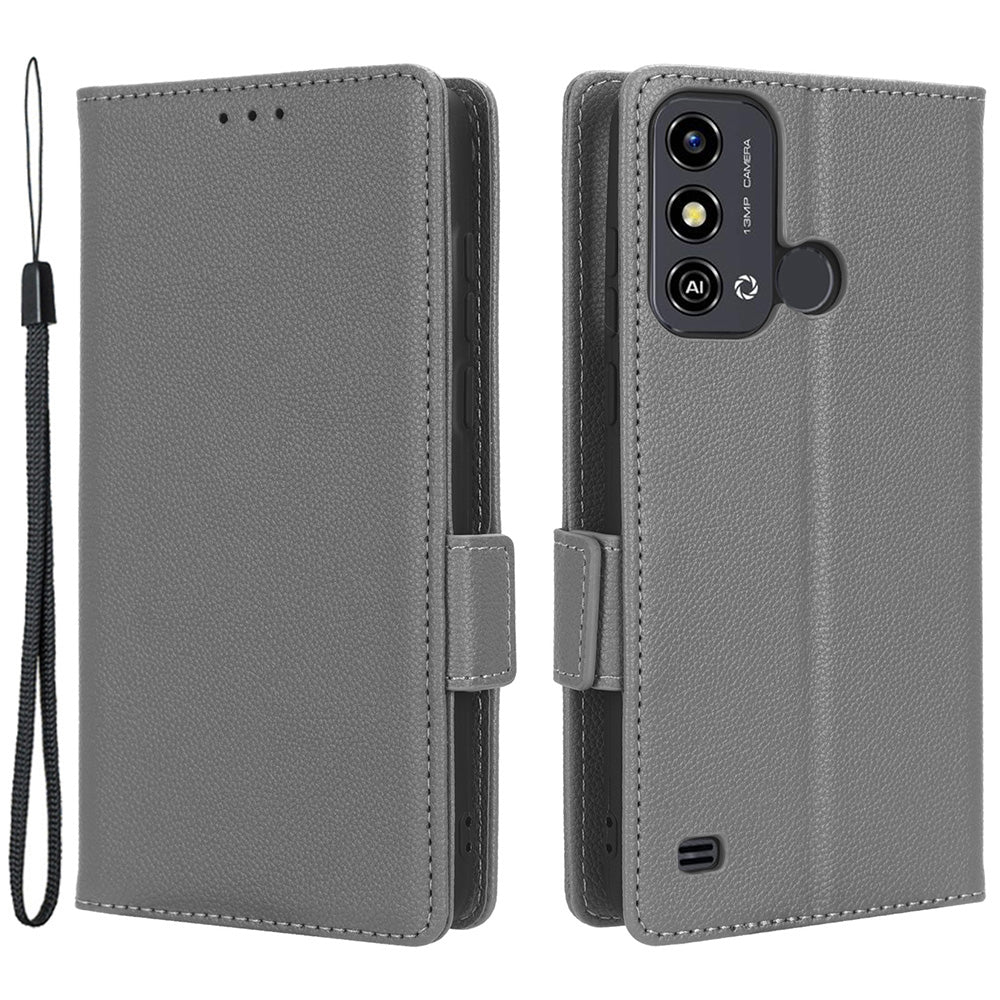 For ZTE Blade A53 / A53+ Litchi Texture Magnetic Closure Phone Case Wallet Stand PU Leather Cover