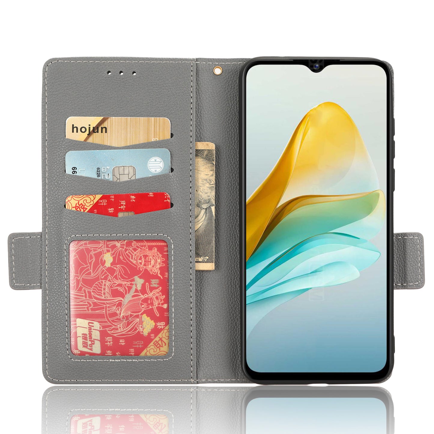 For ZTE Blade A53 / A53+ Litchi Texture Magnetic Closure Phone Case Wallet Stand PU Leather Cover