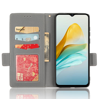 For ZTE Blade A53 / A53+ Litchi Texture Magnetic Closure Phone Case Wallet Stand PU Leather Cover
