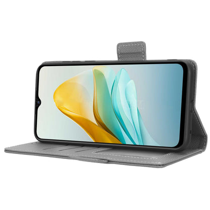 For ZTE Blade A53 / A53+ Litchi Texture Magnetic Closure Phone Case Wallet Stand PU Leather Cover